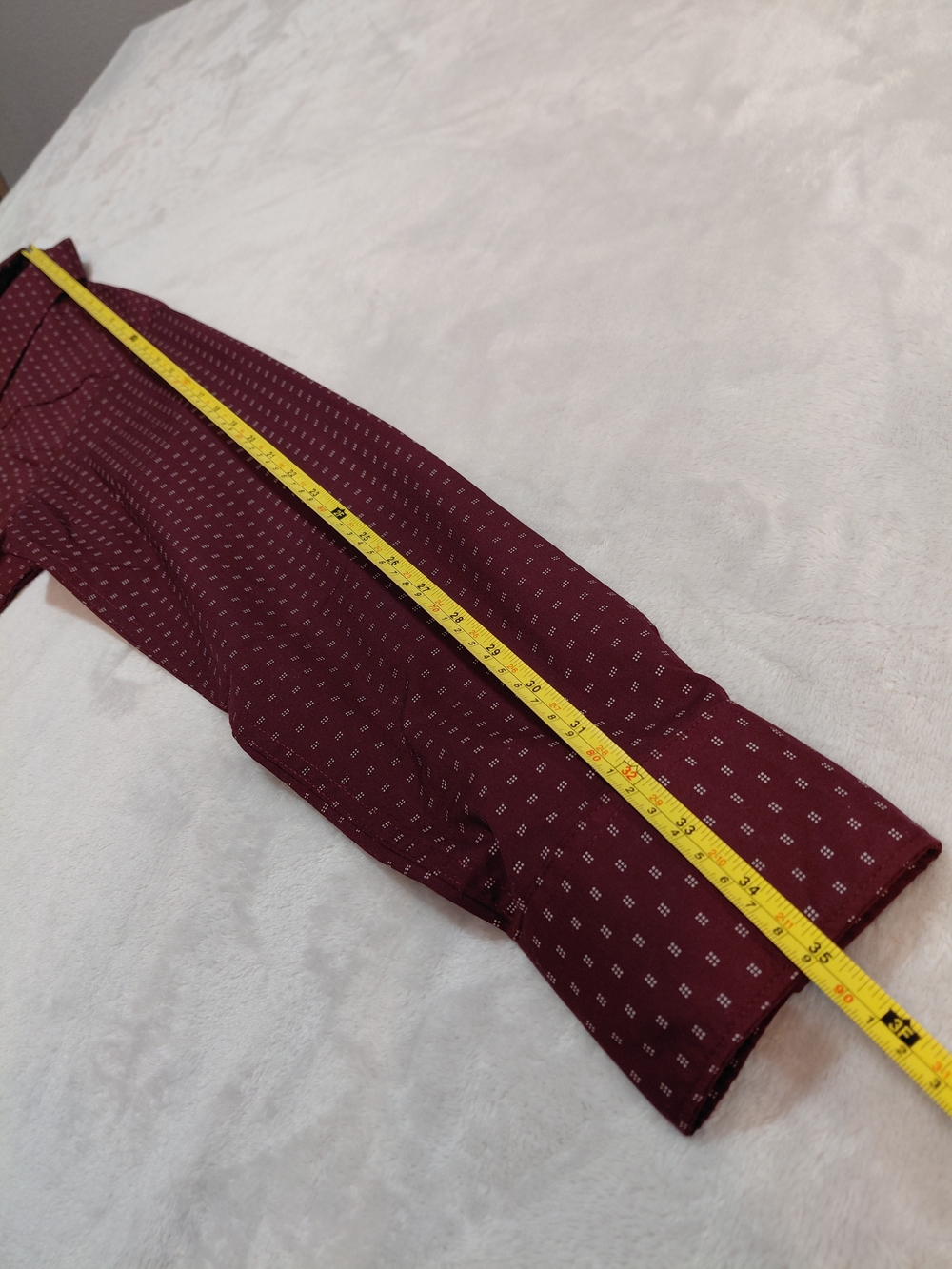 Men's Burgundy Printed Western Shirt - Picture 8 of 9
